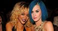 Rihanna and Katy perry hang out at grammy awards