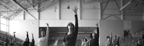 Beyonce rehearsing for her Super Bowl performance