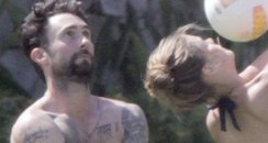 Adam Levine Plays Volleyball With Sports Illustrated Model Nina Agdal Amid ...