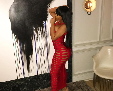 Blac Chyna sports racy red dress